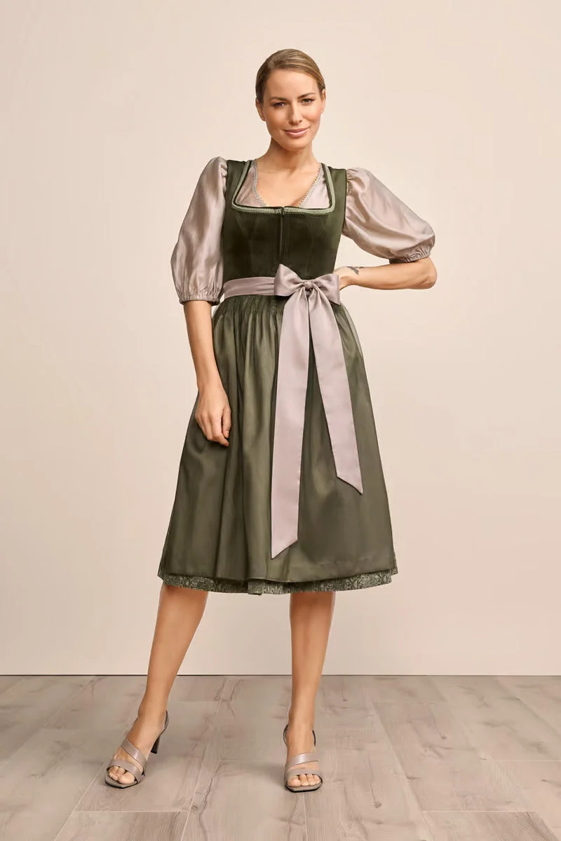 Kruger Long Dirndl 2pcs. 70cm "Farine" green