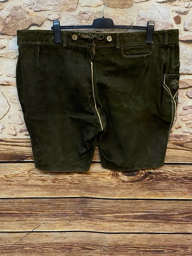 Kurze Trachtenlederhose Herren Gr. 64 – braune Stockerpoint Lederhose aus Echtleder