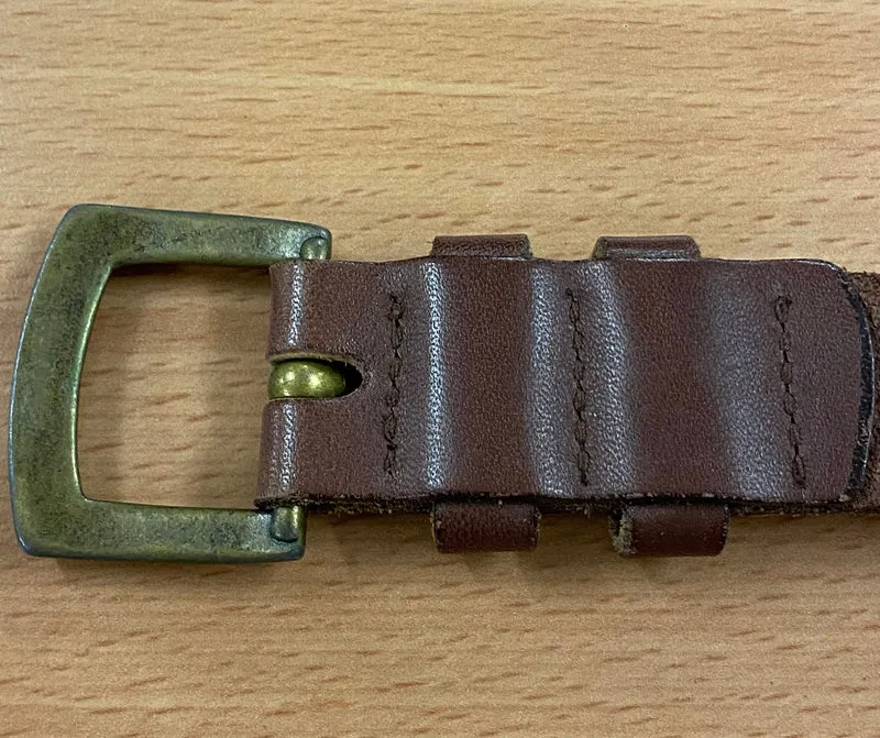 Vintage Ledergürtel mit Metalleinsätzen