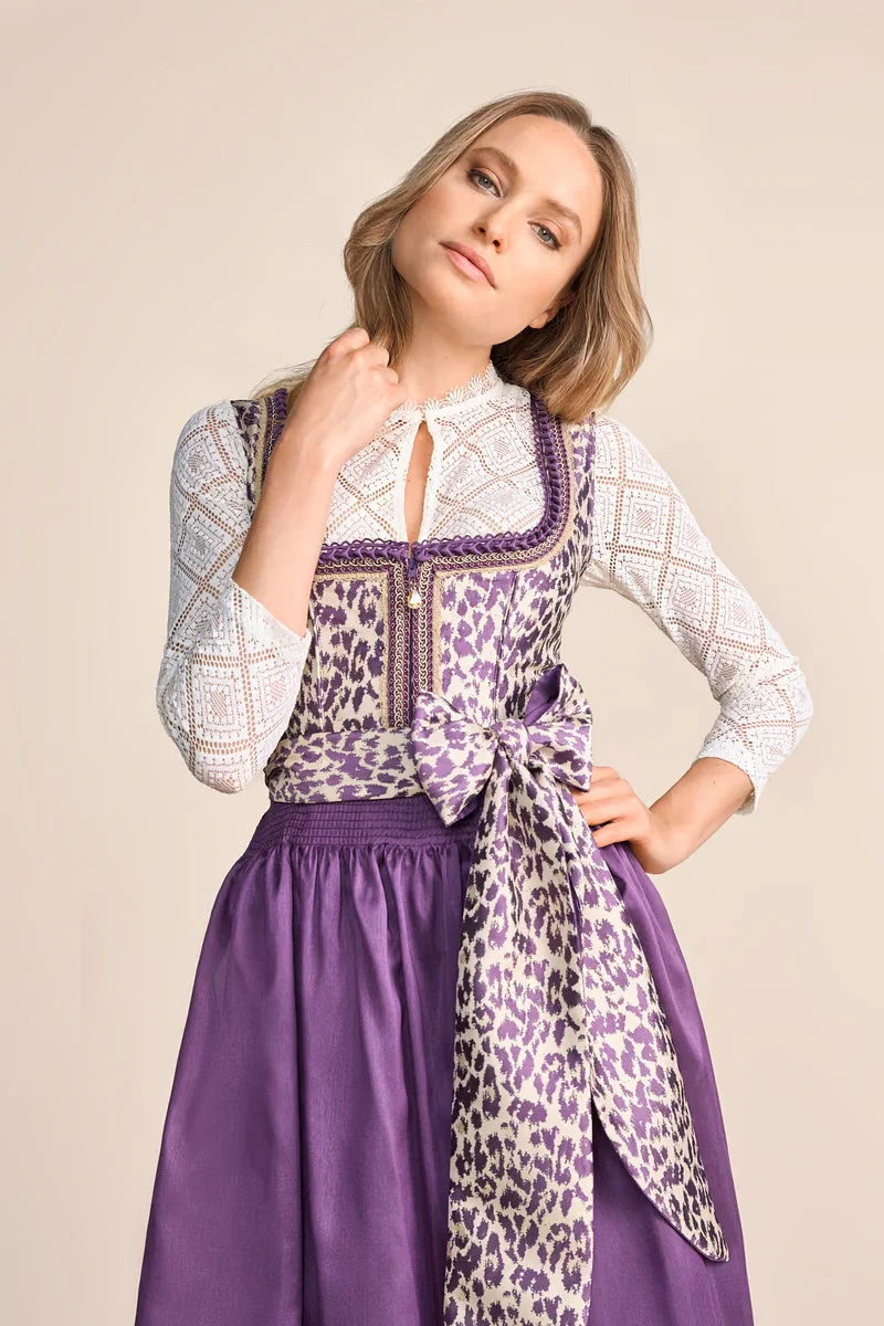 Kruger Long Dirndl 2pcs. 70cm "Laren" purple