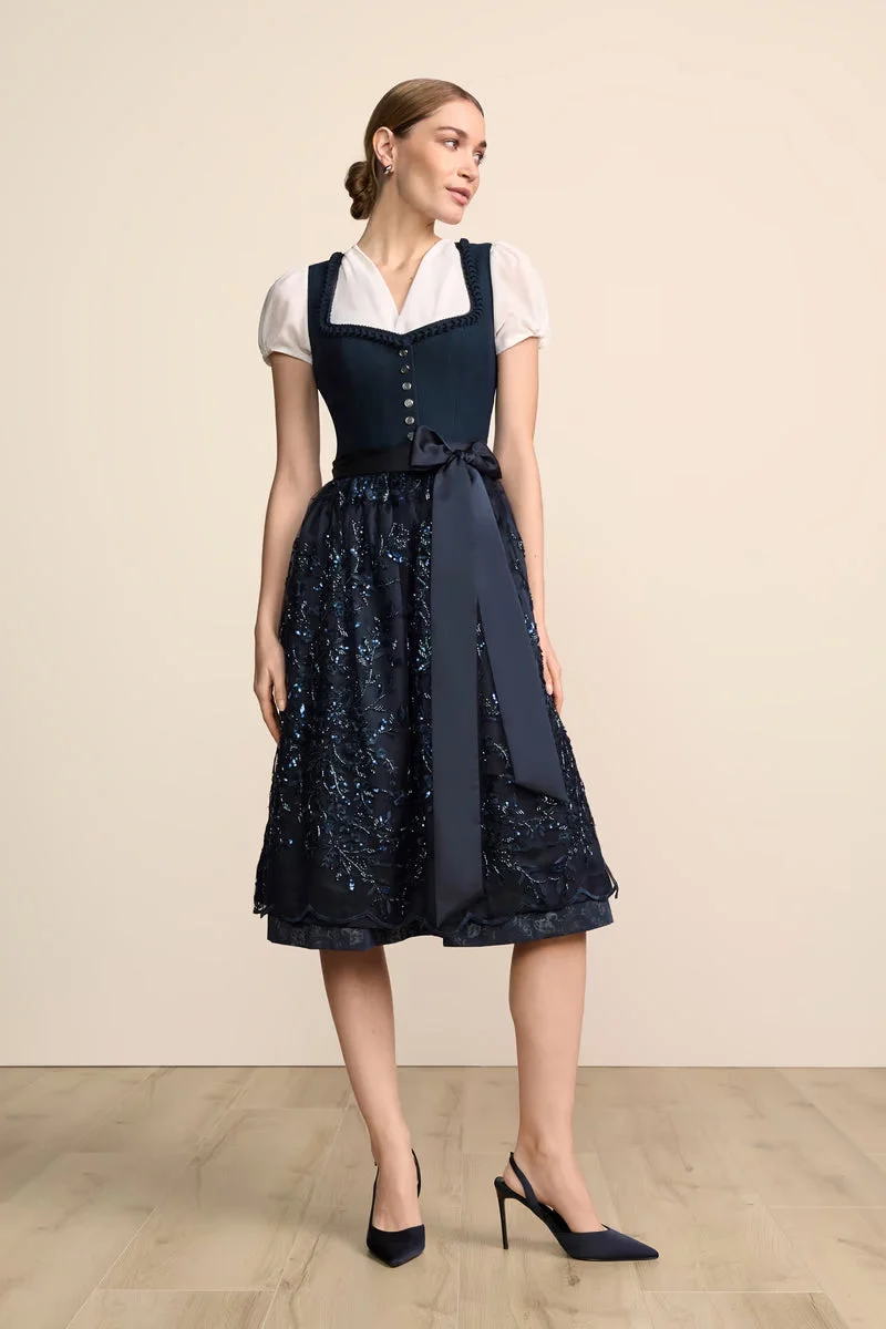 Kruger Long Dirndl 2pcs. 70cm "Fayana" blue