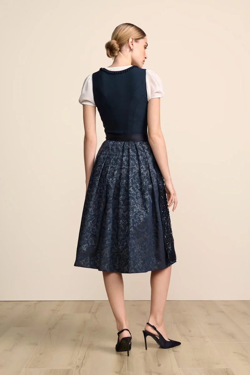 Kruger Long Dirndl 2pcs. 70cm "Fayana" blue