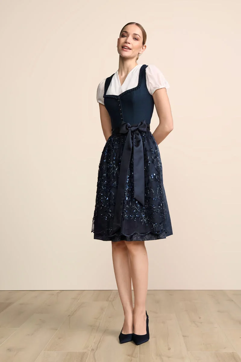 Kruger Midi Dirndl 2pcs. 60cm "Fayana" blue