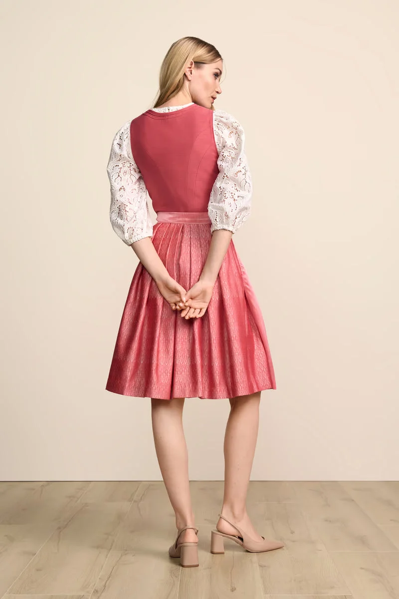 Kruger Midi Dirndl 2pcs. 60cm "Fiorina" red