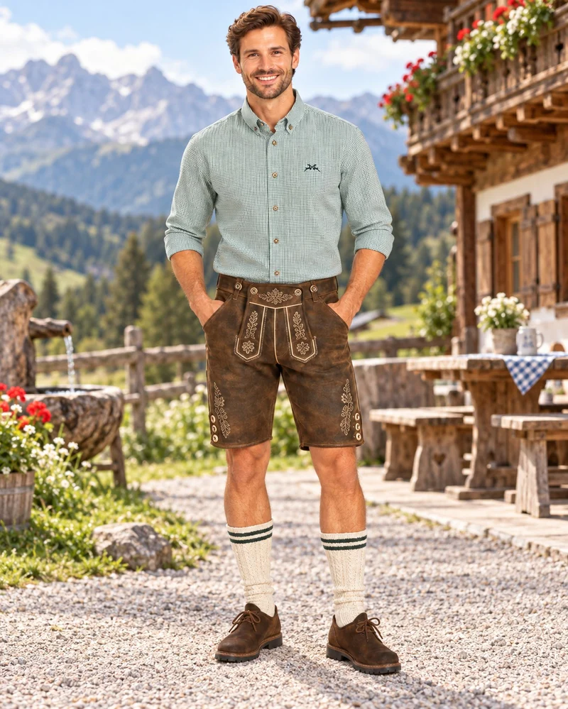 MADDOX Kariertes Herren Trachtenhemd - Hemd-47 | Grün