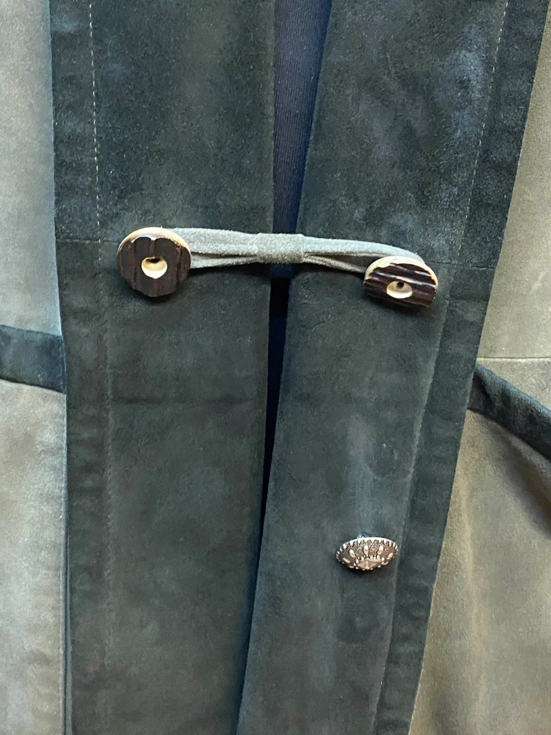 Vintage Trachten Lederjacke Herren Oliv Klassisch – Größe 52