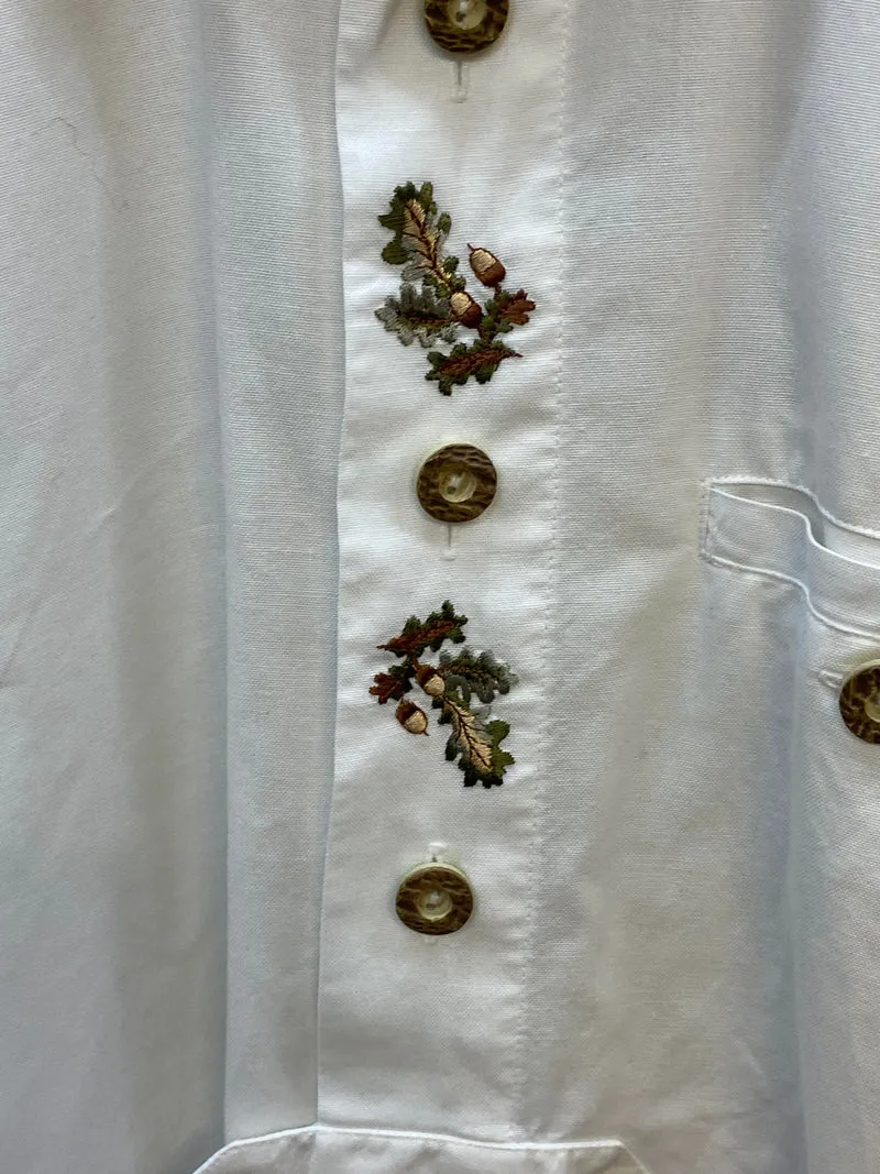 Vintage Trachtenhemd Herren – Weiß – Gr. 42