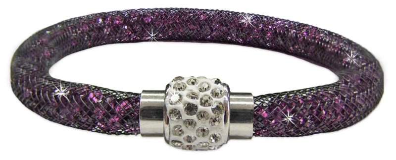 Stardust Armband einreihig mit Glitzerkristallen Lila