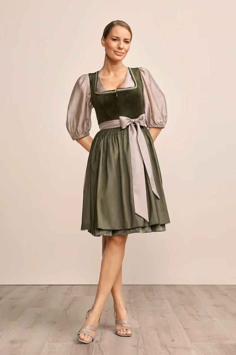 Kruger Midi Dirndl 2pcs. 60cm "Farine" green (44)