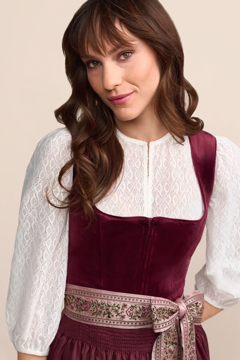 Kruger Long Dirndl 2pcs. 70cm "Elaina" red (36)