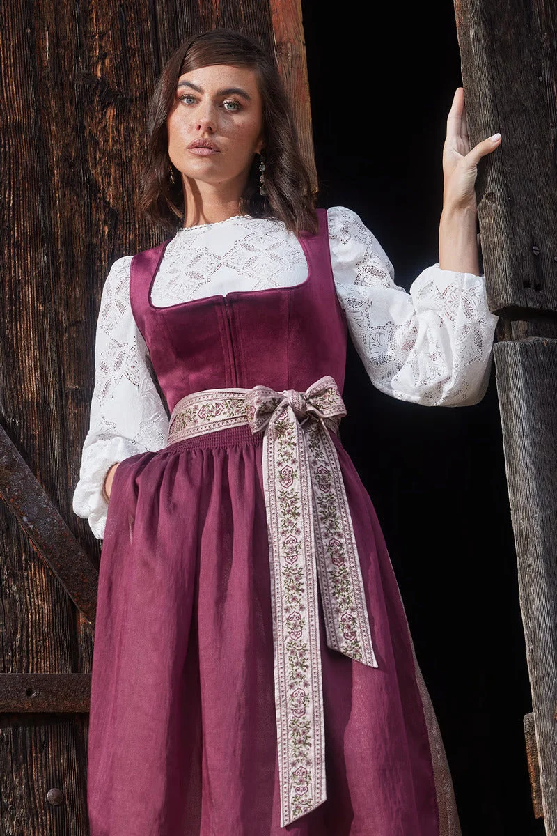 Kruger Long Dirndl 2pcs. 70cm "Elaina" red (36)
