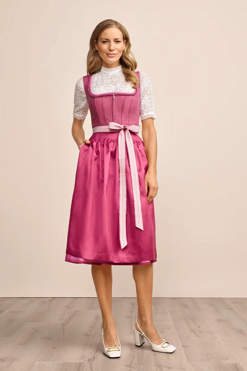 Kruger Long Dirndl 2pcs. 70cm "Vianne" pink
