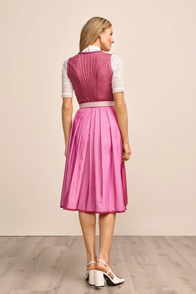 Kruger Long Dirndl 2pcs. 70cm "Vianne" pink