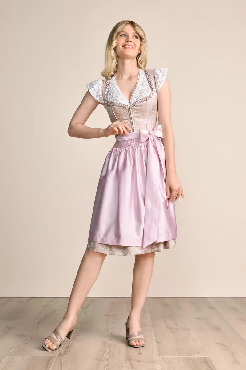 Kruger Midi Dirndl 2pcs. 60cm "Bruni" pink (size 32)