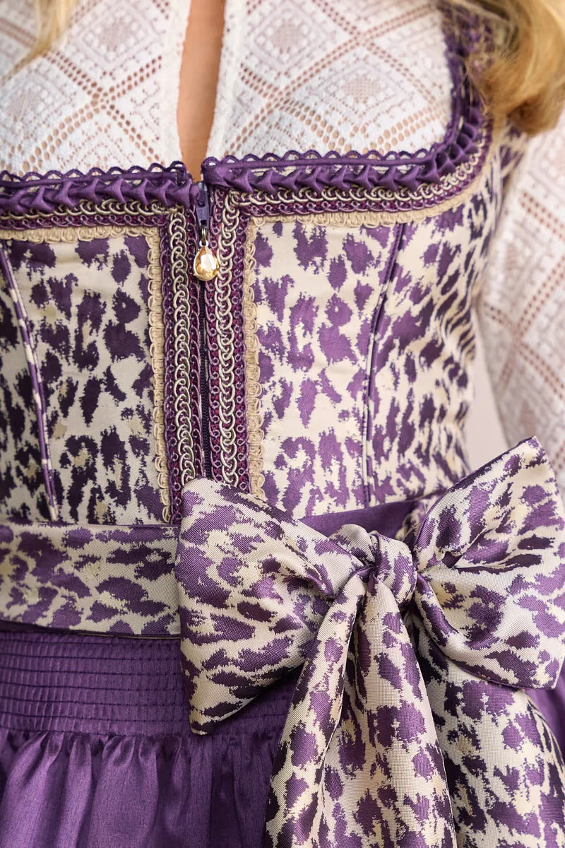 Kruger Midi Dirndl 2pcs. 60cm "Laren" purple (38)