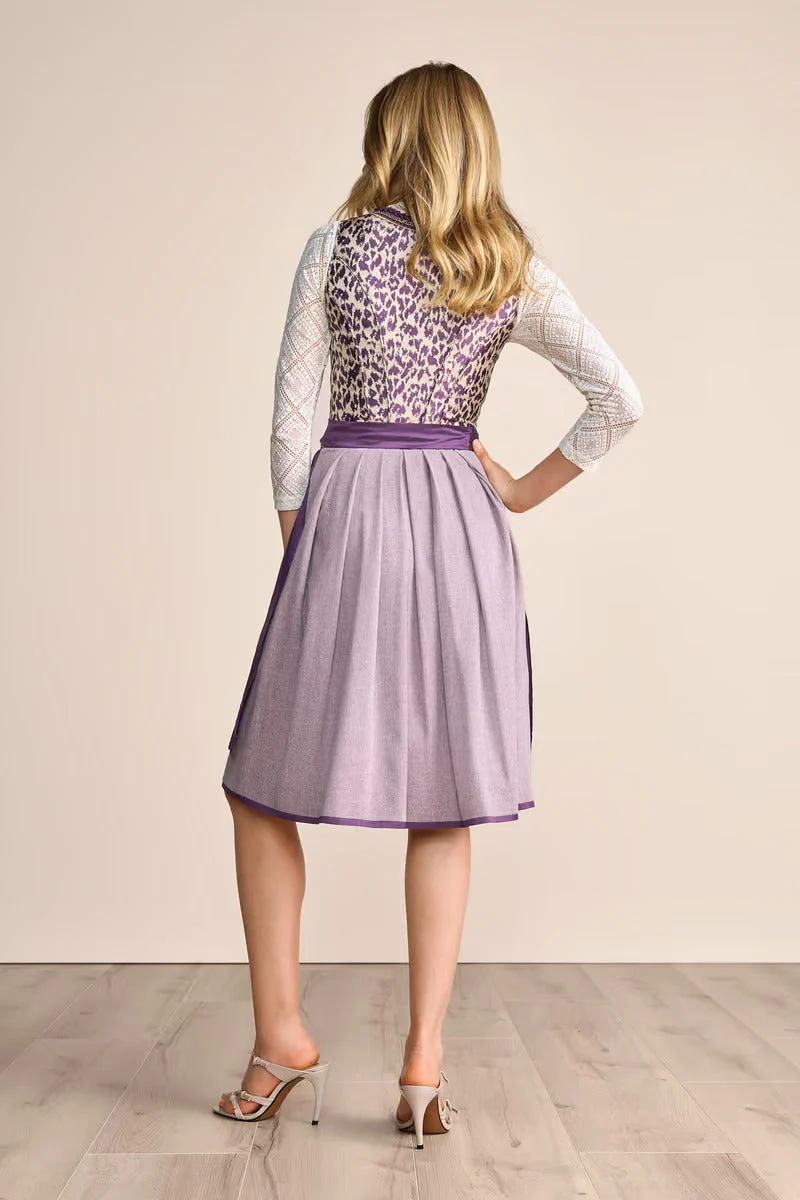 Kruger Midi Dirndl 2pcs. 60cm "Laren" purple (38)