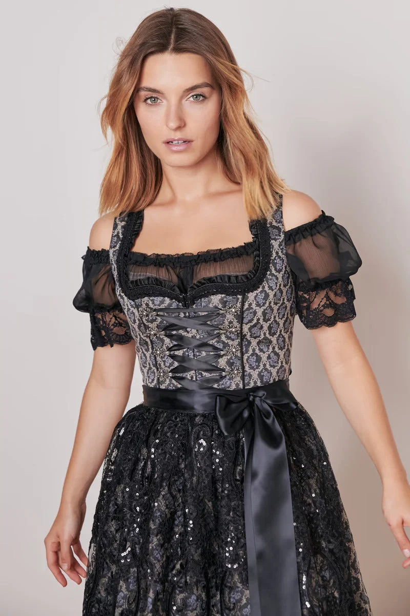 Kruger Mini Dirndl 2pcs. 50cm "Lonie" black