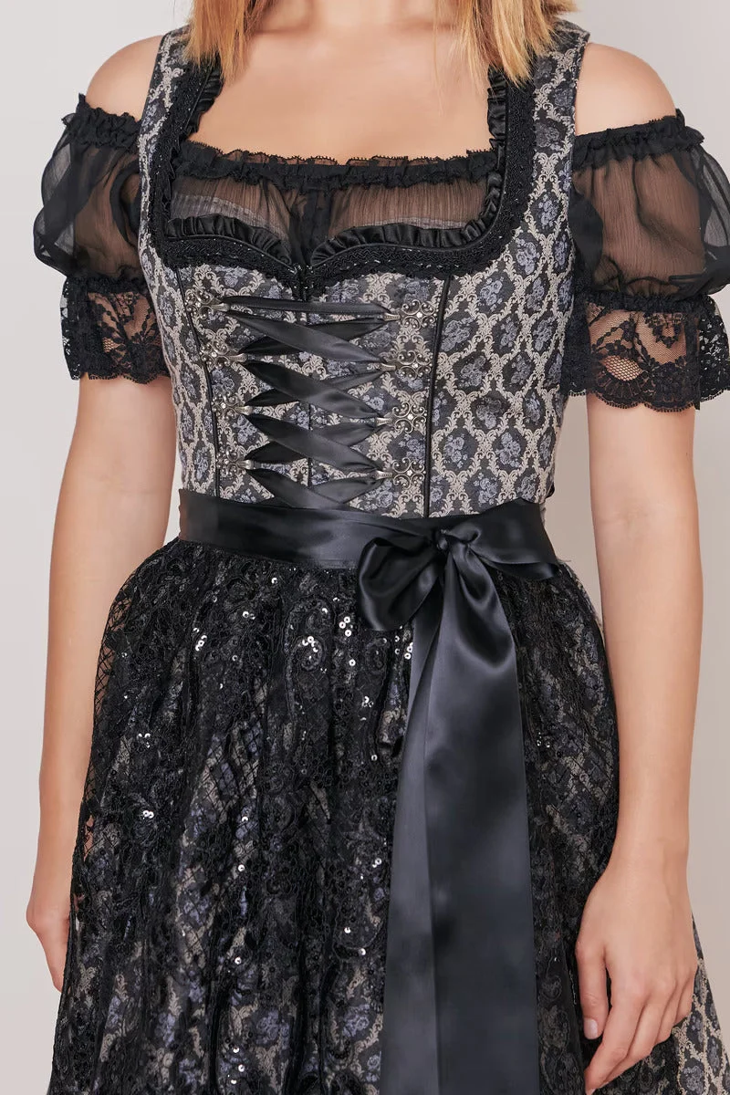 Kruger Mini Dirndl 2pcs. 50cm "Lonie" black