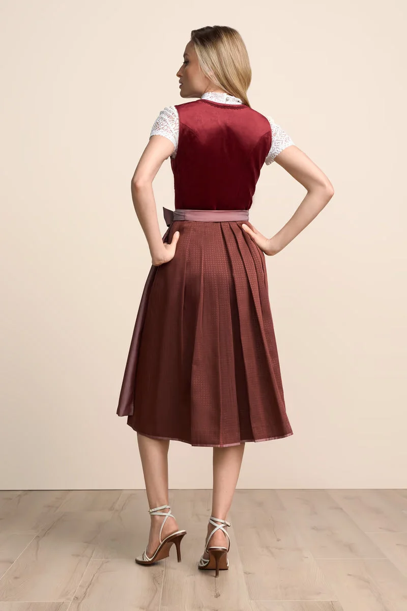Kruger Long Dirndl 2pcs. 70cm "Milda" red