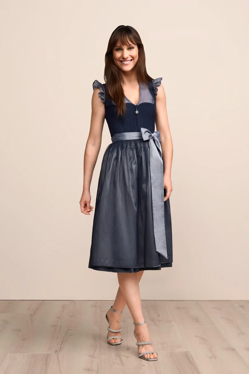 Kruger Long Dirndl 2pcs. 70cm "Tessi" blue