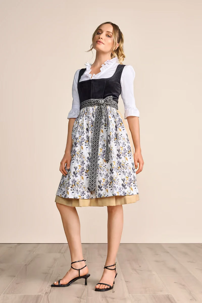 Kruger Long Dirndl 2pcs. 70cm "Lona" black (size 38)