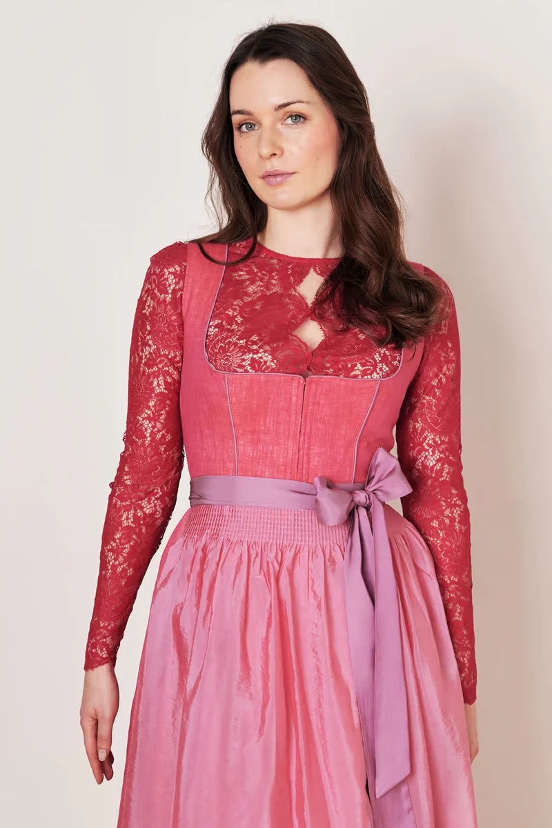 Kruger Long Dirndl 2pcs. 70cm "Amandine" red