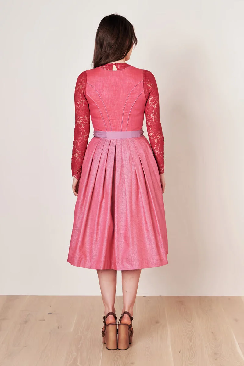 Kruger Long Dirndl 2pcs. 70cm "Amandine" red