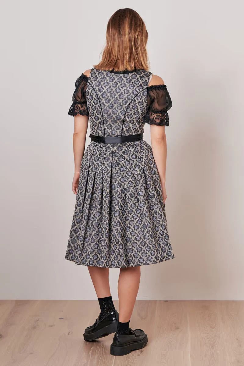 Kruger Midi Dirndl 2pcs. 60cm "Lonie" black (34)
