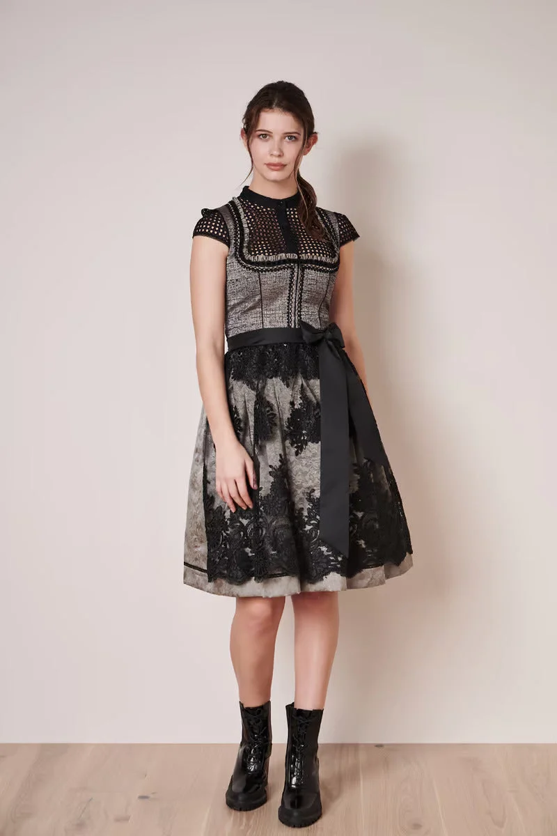 Kruger Midi Dirndl 2pcs. 60cm "Loreen" black (38)