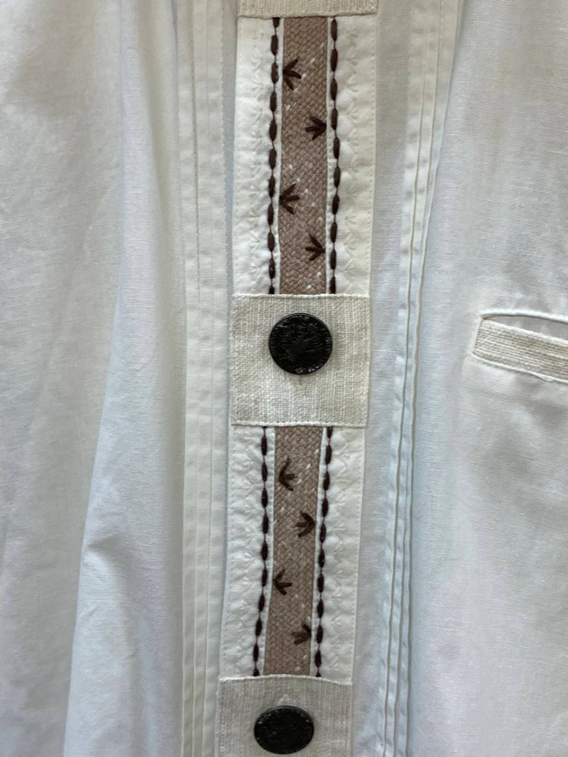 Vintage Trachtenhemd Herren – Weiß – Gr. 38