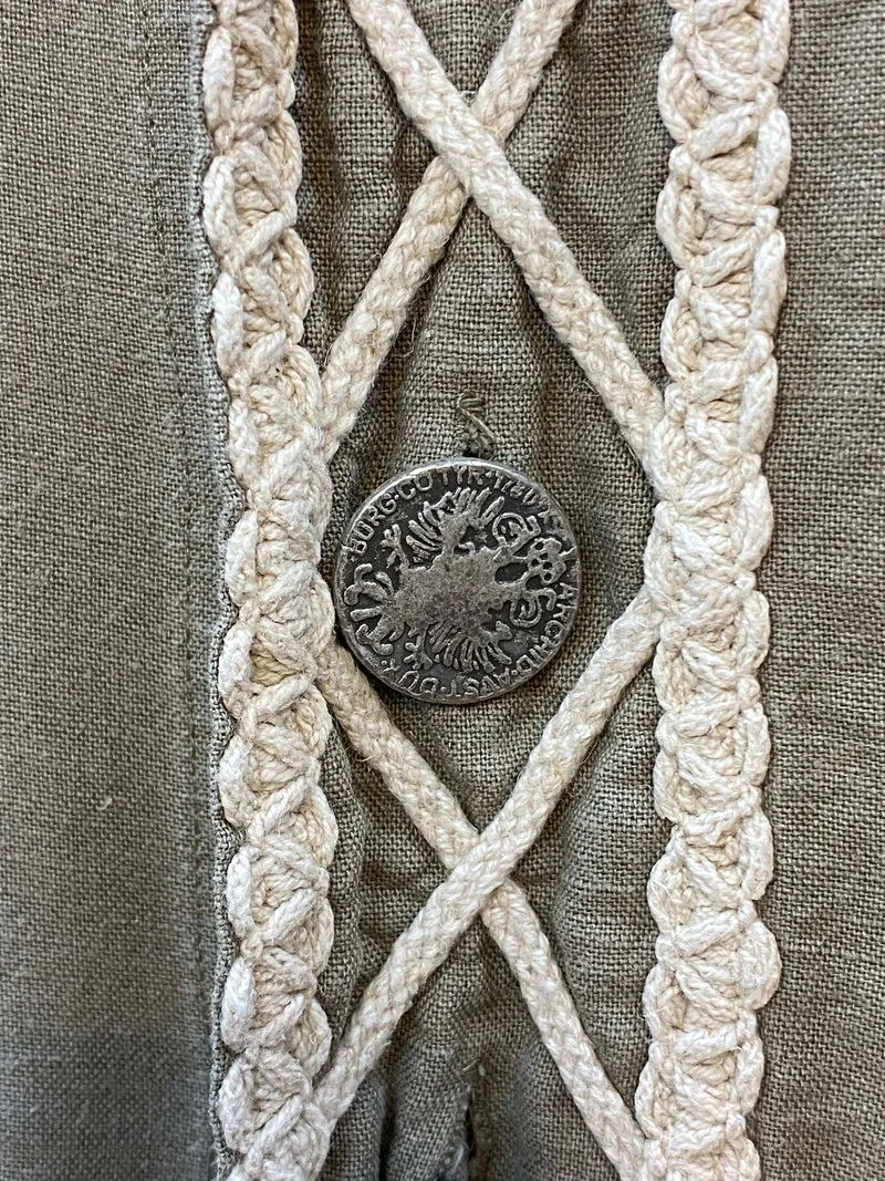Vintage Trachtenhemd Herren – Olivgrün – Gr. 37/38