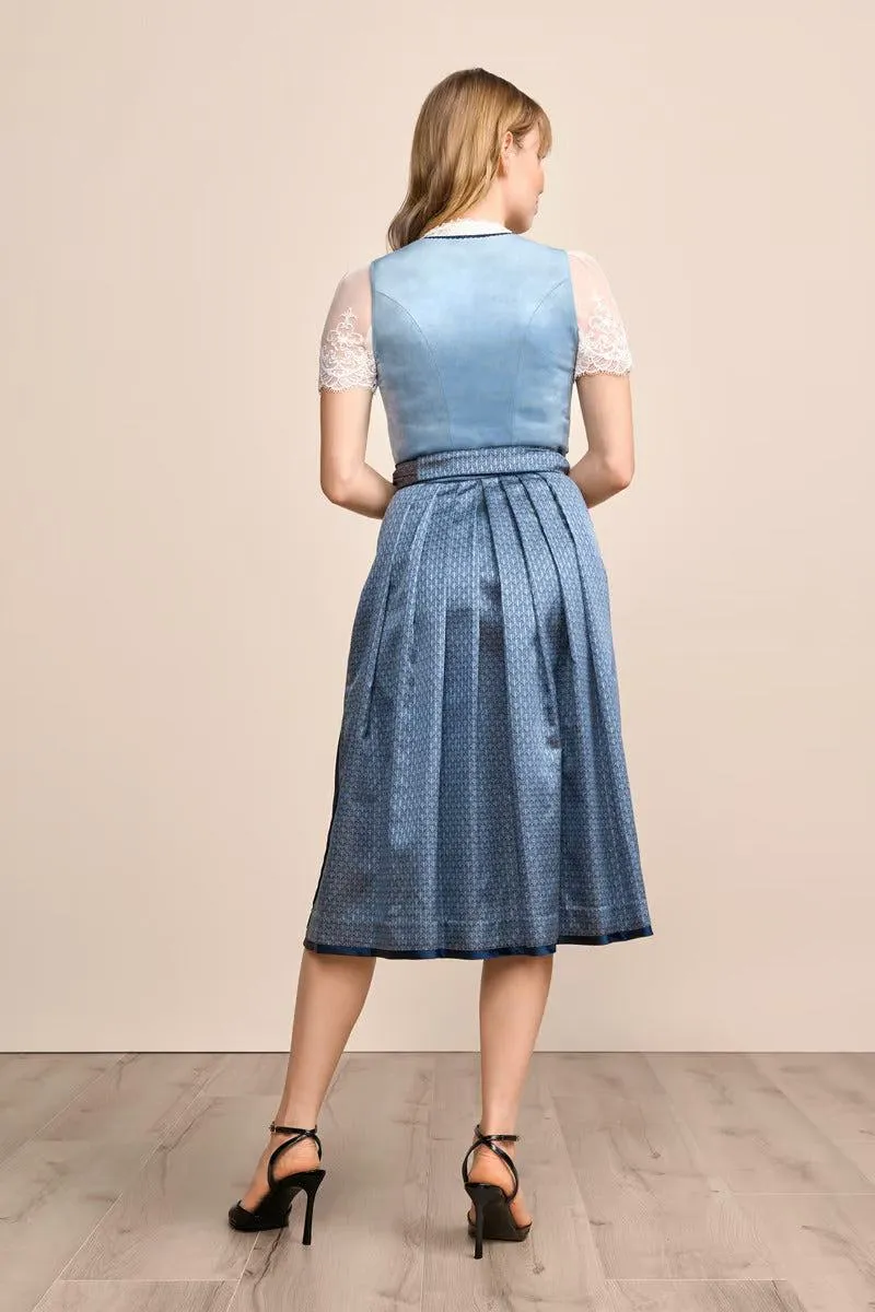 Kruger Dena Long Dirndl, Blue — 70cm 2pc Set