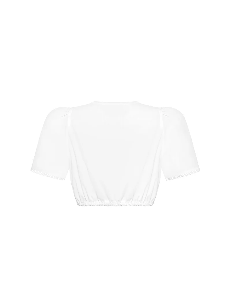Rund ausgeschnittene Basic Dirndlbluse