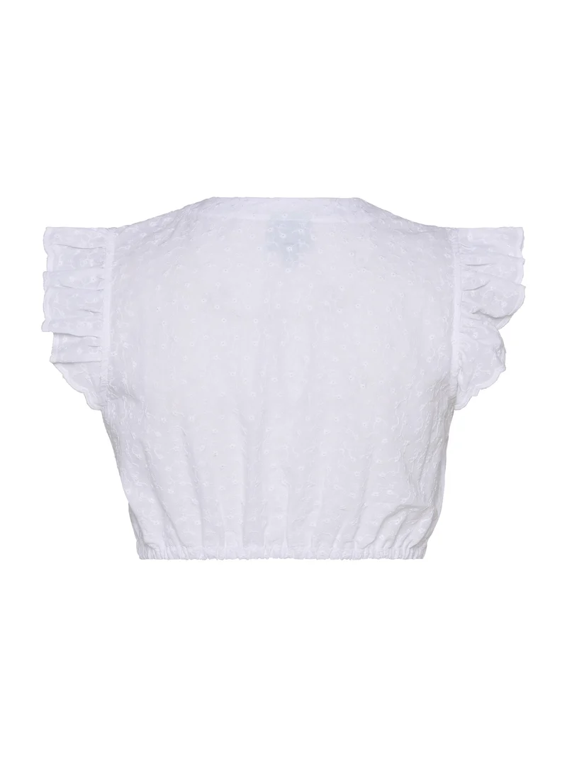 Bestickte Dirndlbluse mit V-Ausschnitt