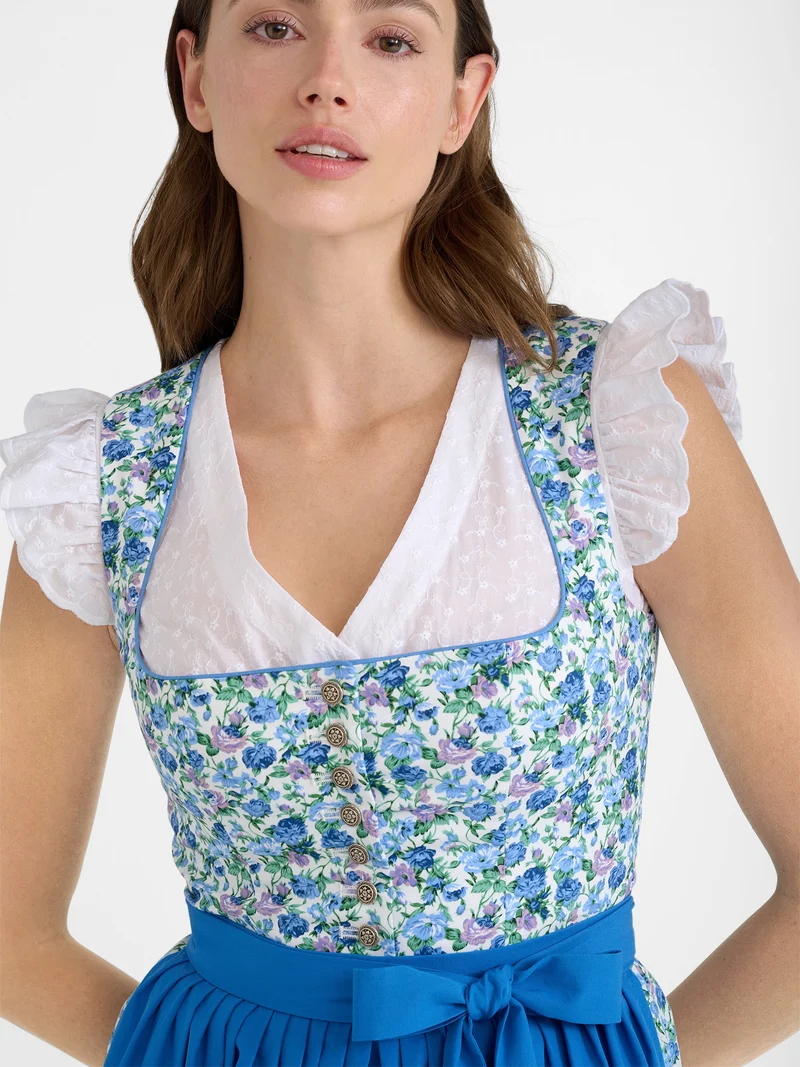 Bestickte Dirndlbluse mit V-Ausschnitt