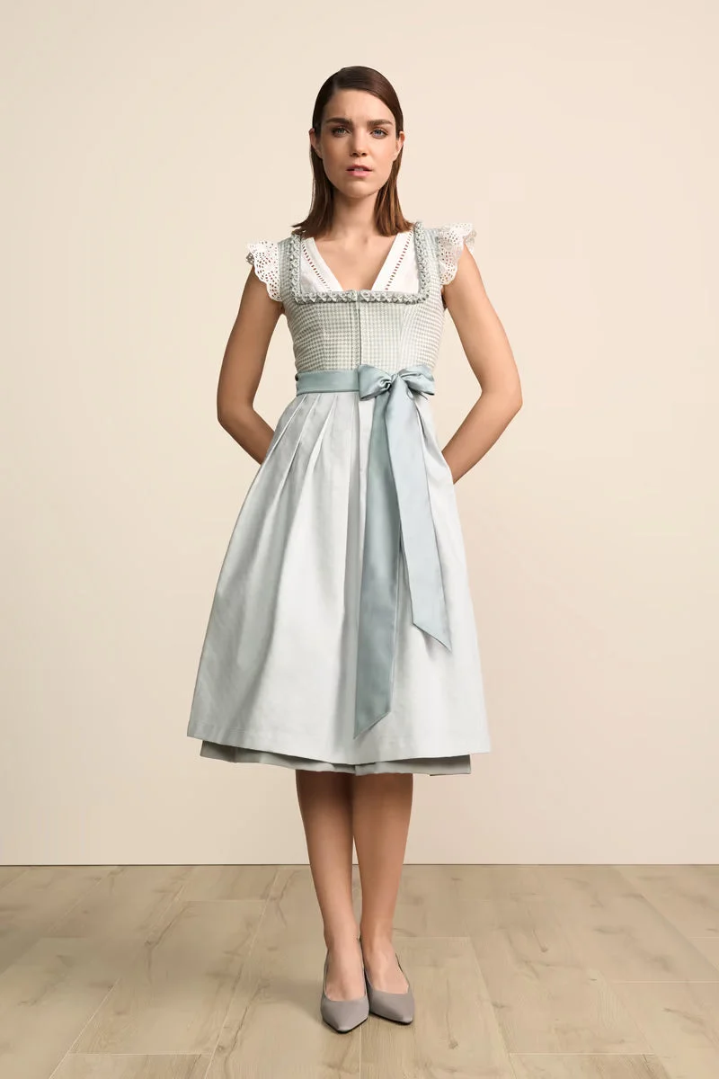 Kruger Long Dirndl 2pcs. 70cm "Anjali" gray-blue