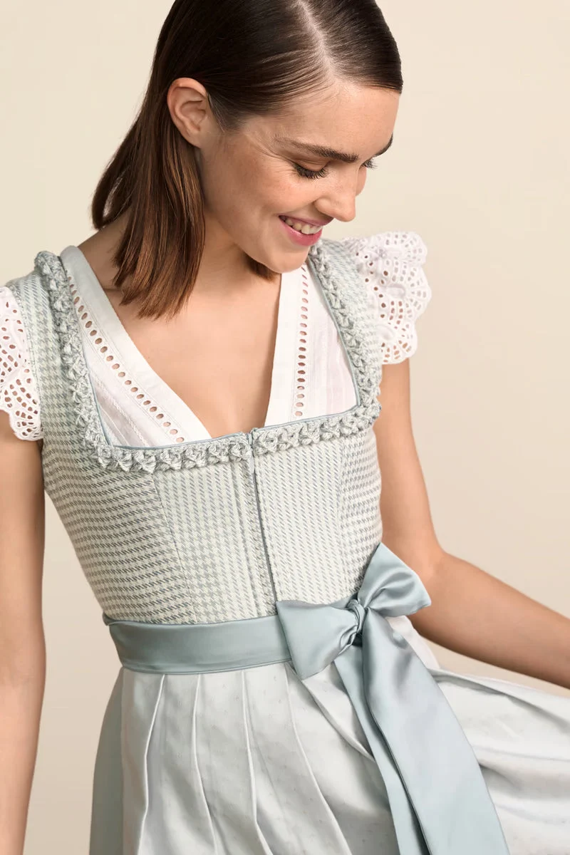 Kruger Long Dirndl 2pcs. 70cm "Anjali" gray-blue