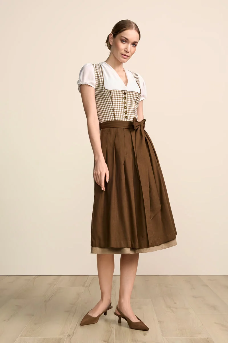 Kruger Long Dirndl 2pcs. 70cm "Micaela" brown