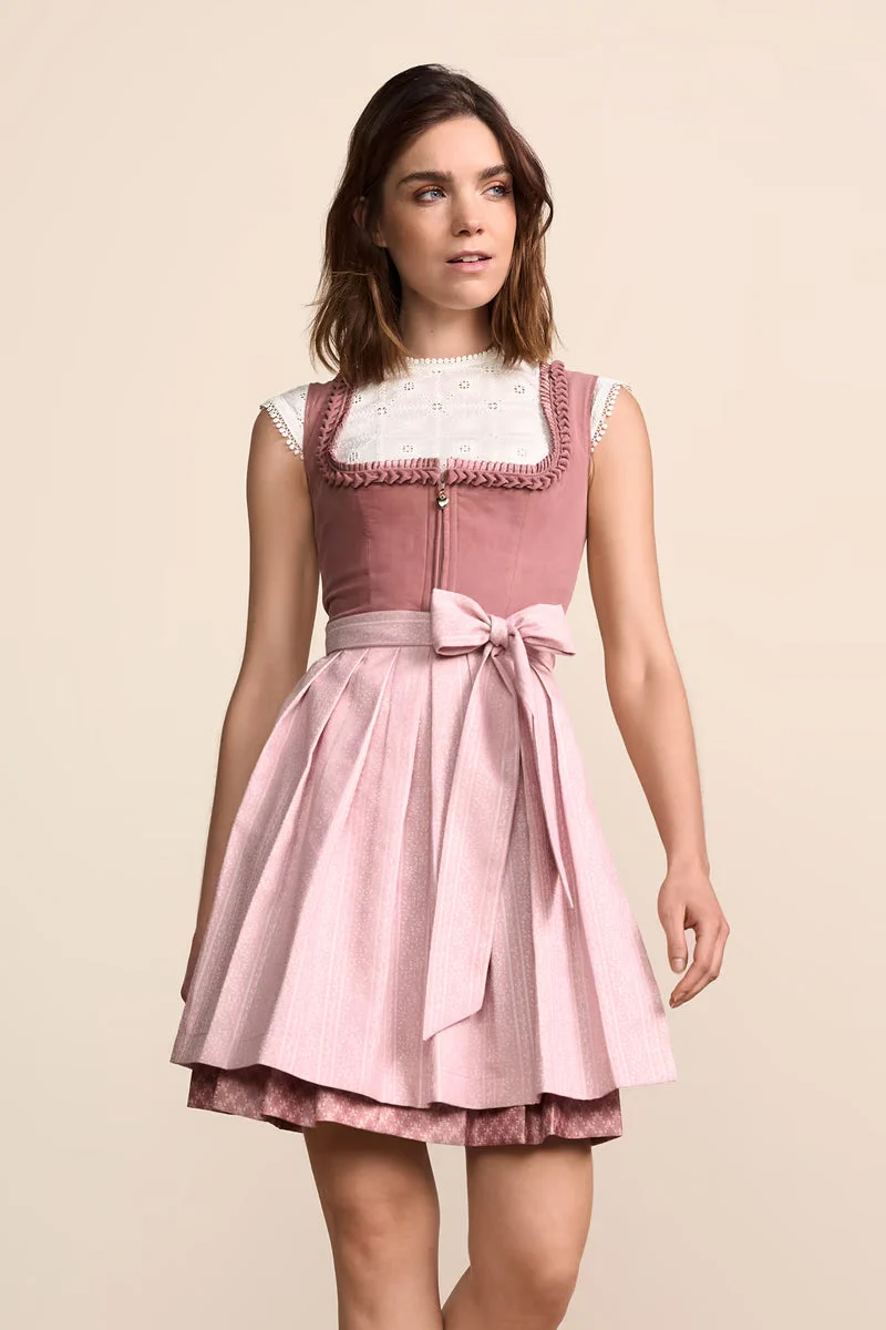 Kruger Mini Dirndl 2pcs. 50cm "Chleophea" pink