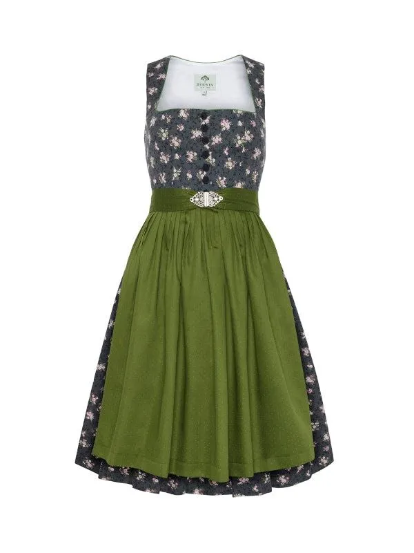 Berwin Midi Dirndl 2pcs. 60cm "Ottilie" anthracite
