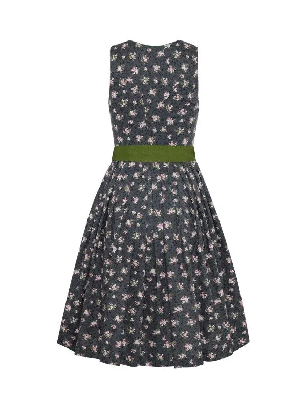 Berwin Midi Dirndl 2pcs. 60cm "Ottilie" anthracite