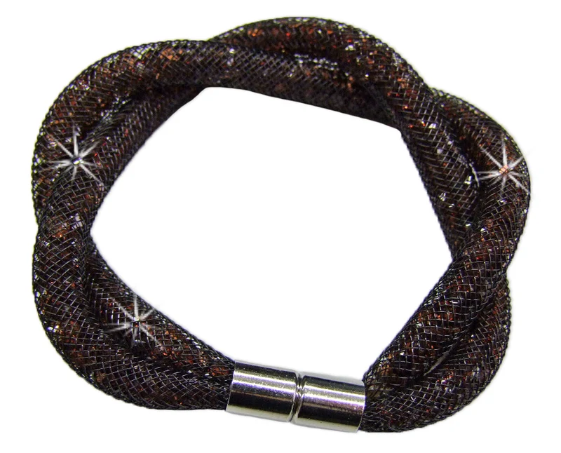 Stardust Armband zweireihig gedreht Dunkelbraun