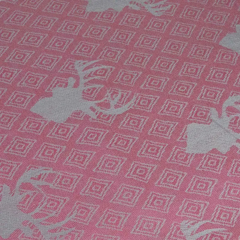Halstuch Schal mit Hirschkopf Motiv 185 x 70 cm | Rosa / Silber