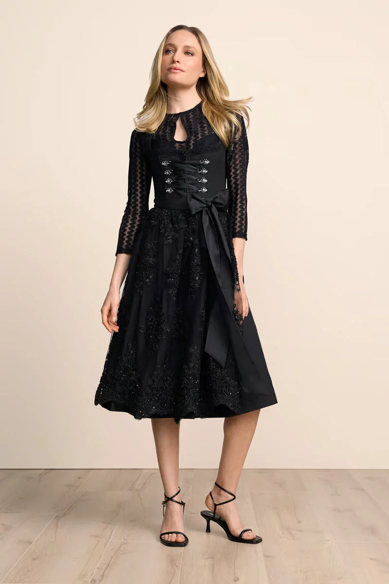 Kruger Long Dirndl 2pcs. 70cm "Odile" black