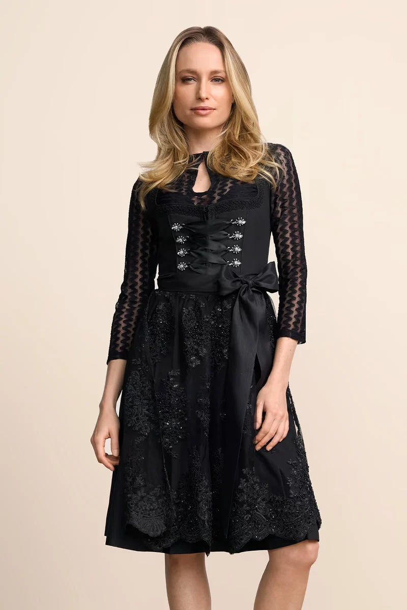 Kruger Long Dirndl 2pc 70cm "Ziska" black (size 36)
