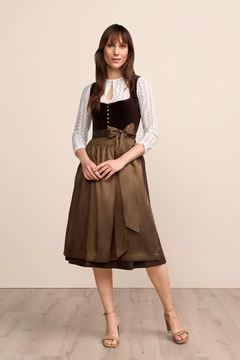 Kruger Long Dirndl 2pcs. 70cm "Odile" brown