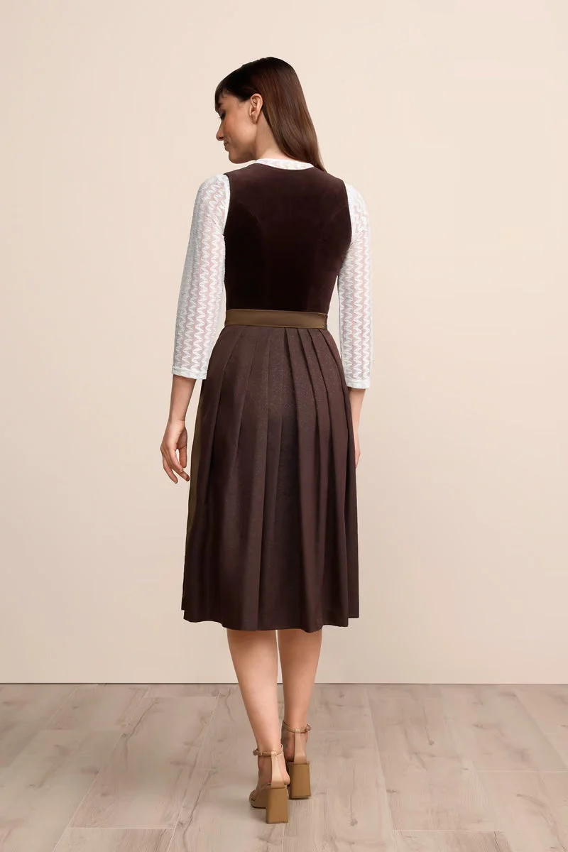 Kruger Long Dirndl 2pcs. 70cm "Odile" brown
