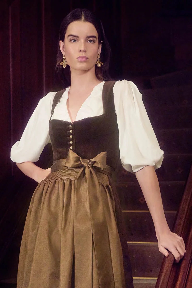 Kruger Long Dirndl 2pcs. 70cm "Odile" brown
