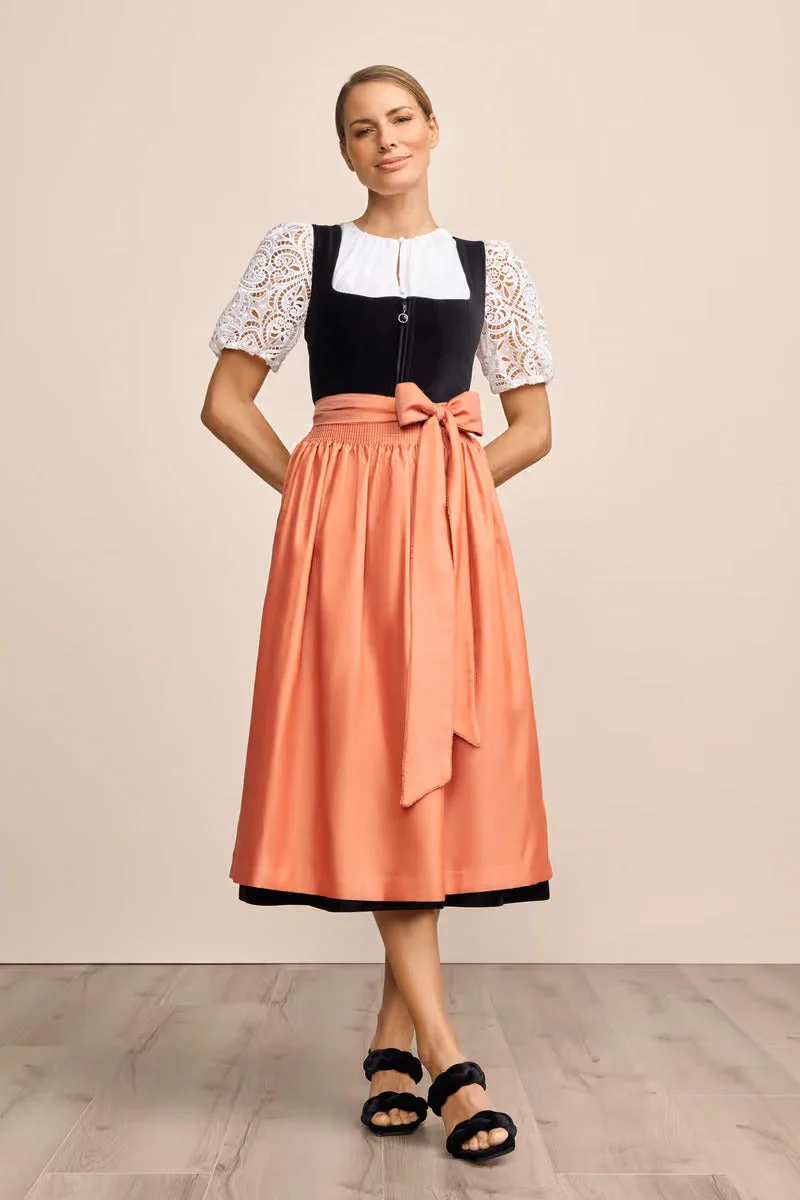 Kruger Long Dirndl 2pcs. 80cm "Jacinta" black