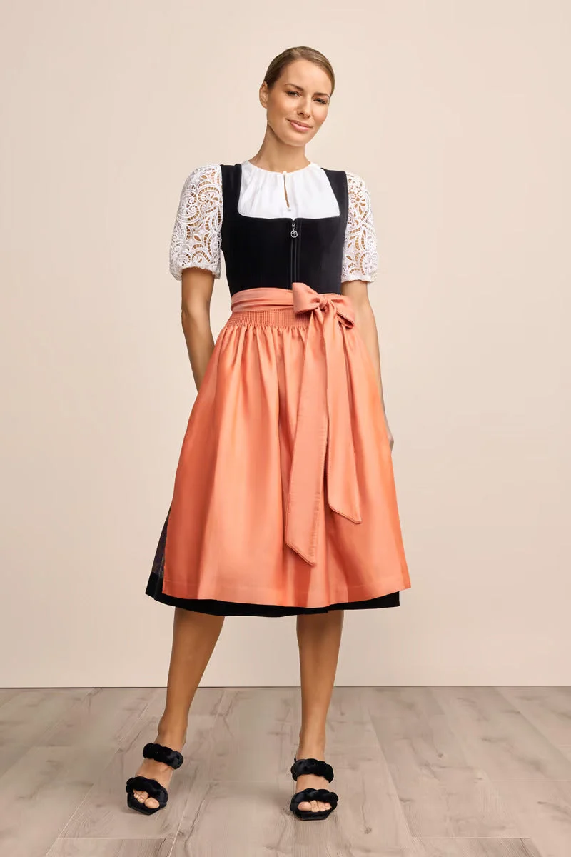 Kruger Long Dirndl 2pcs. 70cm "Jacinta" black (size 36)
